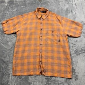 Vintage Patagonia Ac Yarn Dye Shirt Orange Made In Portugal Men's Medium 2002